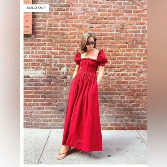 Hill House | Dresses | Hill House Home Red Chili Chip Dot